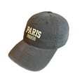 thumbnail image 4 of Hats for Women Unisex Paris Embroidery Soft Top Baseball Cap Retro Sports Casual Grey One Size, 4 of 4