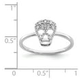 thumbnail image 3 of Sterling Silver Rhodium-plated CZ Skull Ring - Size 7, 3 of 3