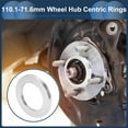 thumbnail image 2 of Unique Bargains Car Wheel Hub Centric Rings OD 110.1mm to ID 71.6mm Wheels Center Shaft Shock Absorbing Hubrings Aluminium Alloy Silver Tone Durable, 2 of 7
