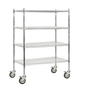 Salsbury Industries 9544M-CHR 48 inch W x 69 inch H x 24 inch D Wire Shelving - Mobile - Chrome