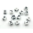 thumbnail image 3 of U8MO 500 White with Black Acrylic Alphabet Letter "A-Z" Acrylic Cube Pony Beads 6X6mm-V, 3 of 7