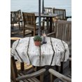 thumbnail image 2 of Outdoor Tablecloth with Umbrella Hole for Patio/Picnic/Party/Camping, Grey White Wooden Waterproof Table Cloth Round Cover Washable, Vintage Elegant Pastoral Retro Art (Dia 60"), 2 of 9