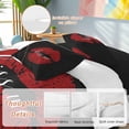 thumbnail image 5 of Lipprint Texture Queen Size Comforter Set, Love Letter Black Retro Bedding for All Seasons, 4 Pcs Bed Set, 1Quiltcover (90"x92") ,1Sheet(94"x116"), 2Pillowcases (30"x20"), 5 of 10