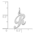 thumbnail image 2 of 14k White Gold Small Fancy Script Initial R Charm, 2 of 2
