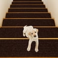 thumbnail image 2 of Gymax 15 PCS Slip-resistant Stair Mats 30'' x 8'' Stair Treads Carpet Brown, 2 of 10