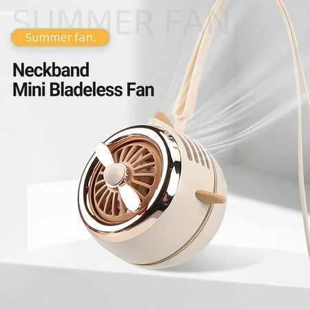 

Mairbeon Mini Fan Silent Strong Wind Rechargeable Cartoon Neckband Mini Bladeless Fan for Outdoor