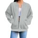 thumbnail image 2 of Neewe Womens Plain Zip Up Long Sleeve Sweatshirt Jacket Casual Loose Coats With Pockets Daily Outfits, 2 of 3