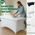 thumbnail image 3 of RTC Group Spandex Fitted Stretch Rectangular Tablecloth Table Cover 6 ft, 72 x 30, Black, 1 Pack, 3 of 10