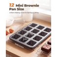 thumbnail image 2 of Square Brownie Pan with Dividers, Non Stick Carbon Steel Baking Tray, All Edges Brownie Bite Pan, 1 Pack 12 Cavity, for Individual Brownies, Cupcakes, Muffins, Cookies, Bread, 2 of 7