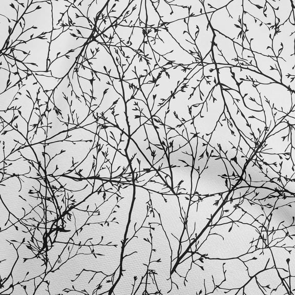 oneOone Polyester Spandex White Fabric Leaves Quilting Supplies Print Sewing Fabric By The Yard 56 Inch Wide