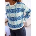 thumbnail image 6 of PRETTYGARDEN Women's Floral Crewneck Sweater Knit Pullover Loose Fit, Chunky Knit Sweaters Tops, Dressy Casual Work Vacation Holiday Outfits, Womens Fall Fashion, Winter Clothes, 6 of 7
