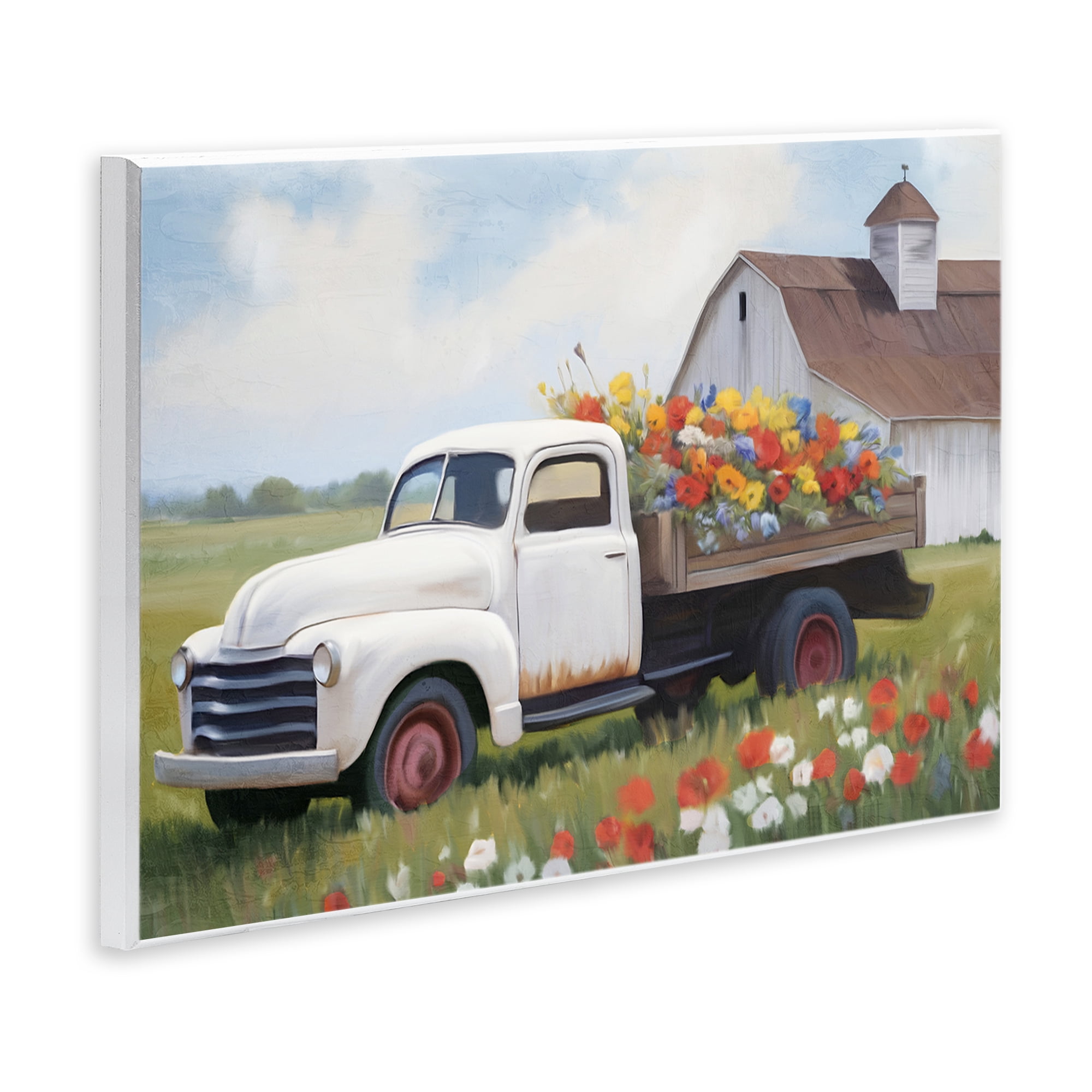Stupell Industries White Delivery Floral Truck Wall Plaque Art, design by Kim Allen
