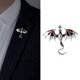 thumbnail image 5 of Broche para hombre, alfiler vintage con forma de animal, regalo de cumpleaños, aleación, diamantes de imitación, esmalte, dragón. Negro, 5 of 9
