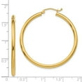 thumbnail image 2 of 14k Yellow Gold Polished 2.5mm Lightweight Round Hoop Earrings - Measures 40x40mm Wide 2.5mm Thick, 2 of 2