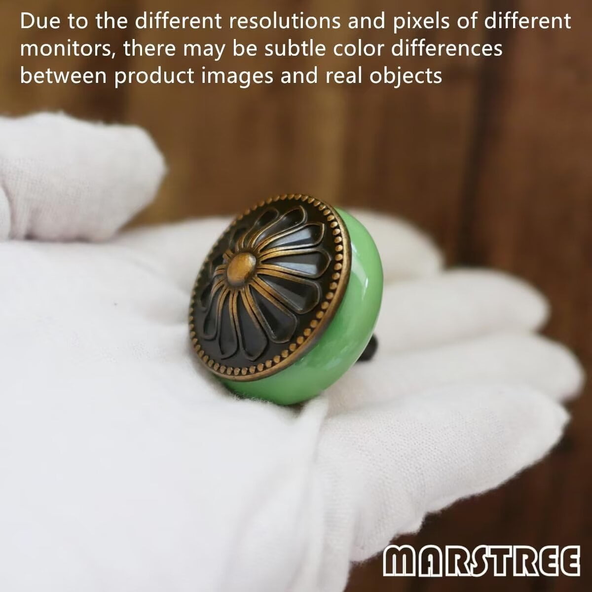 HDJNal Antique Bronze Ceramic Drawer Knob Cupboard Pulls Handles Wardrobe Drawer Cabinet Door Kitchen Knobs and Pull Handles for Cupboards ,Dresser ,Kitchen, Pack of 20 (Green)