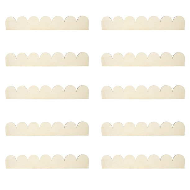 10 piezas de molduras decorativas de madera sin terminar con borde festoneado, moldura DIY para gabinete, ventana, estante, puerta, mueble, pared