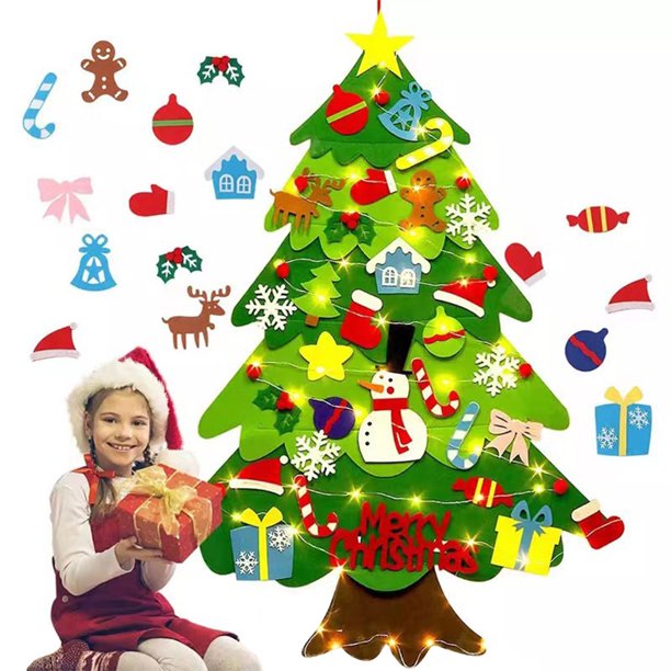 Navidad Fieltro DIY 3 2 Pies Con 32 Adornos Navideños