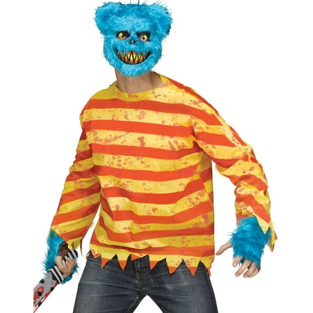 Furry Creepy Blue Killer Bear Adult Halloween Costume
