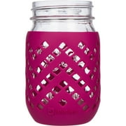 JarJackets Silicone Mason Jar Protector Sleeve - 16oz (1 pint) Regular-Mouth Jars (Berry)