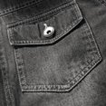 thumbnail image 3 of Fgnfyis Men's Jacket Autumn Winter Coat Fashion Denim Solid Color Lapels Plus Velvet Thicken Top Warm Zipper Retro Mens Winter Coat Yellow XXXL, 3 of 8