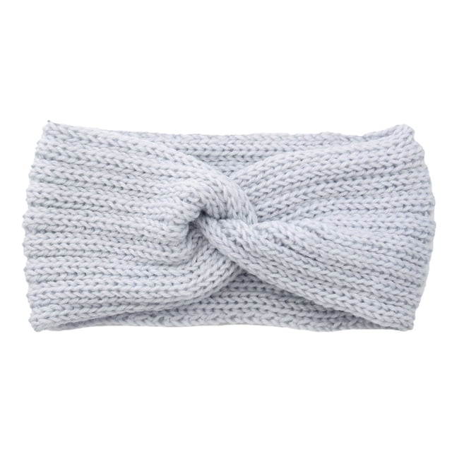 Minnieouse Diadema de ganchillo, banda para la cabeza deportiva de estilo Simple, banda para el sudor transpirable, diadema elástica suave para Accesorio para el cabello Gris-plata