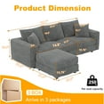 thumbnail image 2 of 82.7 Cloud Couch, Sectional Couches for Living Room, Modern Gray Upholstered Sofa with Deep Seats, Soft Pillows and 1 Ottoman, Convertible Lounge Chair, 2 of 12