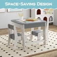 thumbnail image 2 of Laijoy 3-in-1 Kids Wooden Table & 2 Chairs Set w/ Storage Detachable Blackboard Drawing, 2 of 8