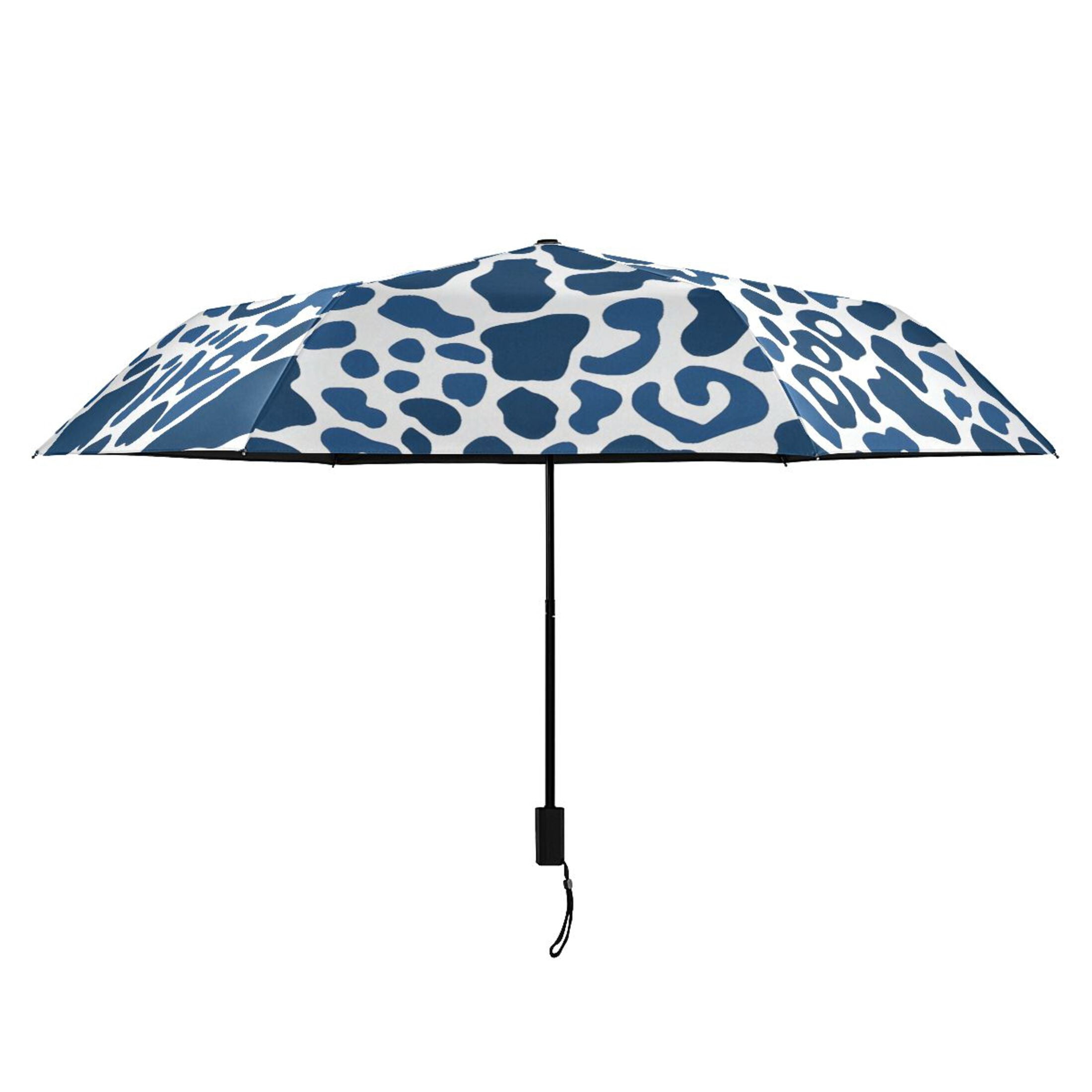 ALAZA Leopard Print-a2 UPF 50+ Compact Folding Umbrella for Rain Travel Umbrella Packable