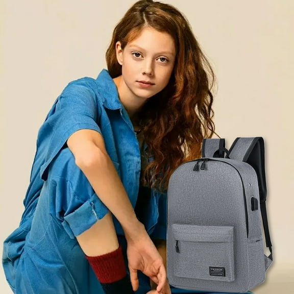 TERGAYEE Solid Color Backpack Men'S and Women'S Casual Shoulder Backpack Outdoor Travel Backpack Large Capacity Oxford Cloth School Backpack Suitable as School Supplies