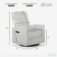 thumbnail image 6 of Evolur Reevo Upholstered Faux Leather Seating Glider Swivel, Rocker, Massager, Glider Chair For Modern Nursery, Misty Grey, Tool-Free Assembly, Easy to Clean, Environmentally Conscious Rocker, 6 of 6