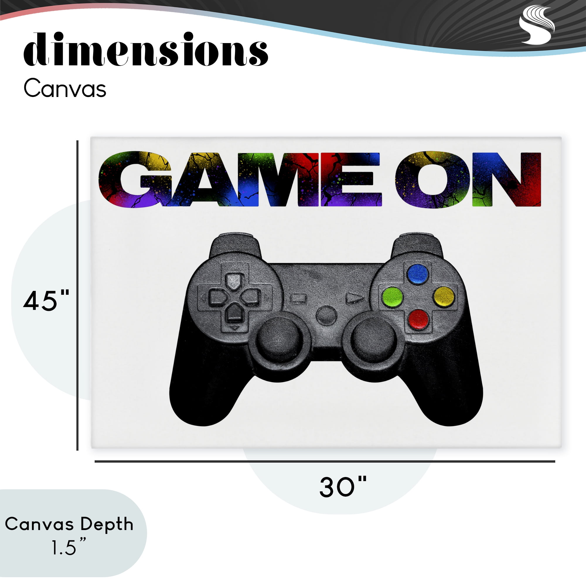 Stupell Industries Controller Game On Splatter Canvas Wall Art, design by Marcus Prime