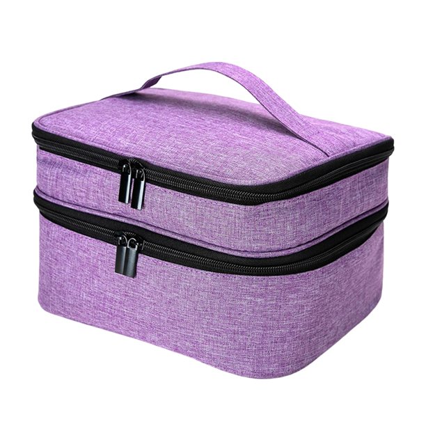 Estuche portátil para de uñas, caja organizadora de uñas para aceite esencial cosmético Mini Violeta Zulema Estuche de transporte de esmalte de uñas