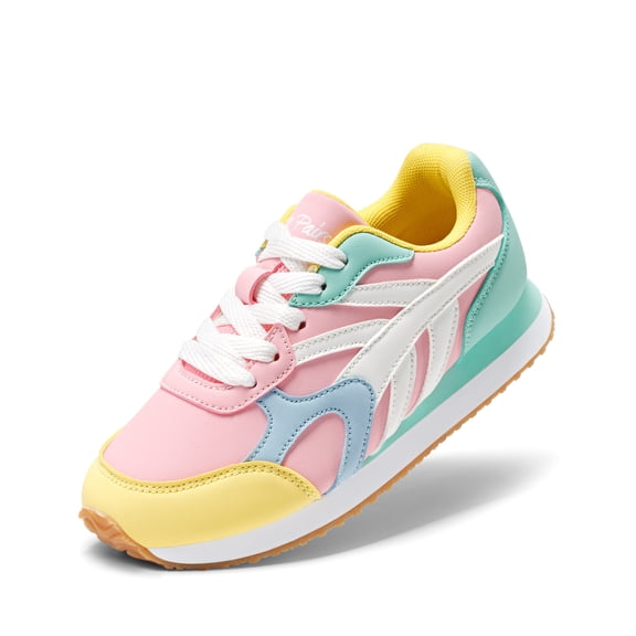 BURUDANI Girls Sneakers Lace-up Tennis Running Casual LilLegends Lightweight Classic Walking Shoes for Little/Big Kid