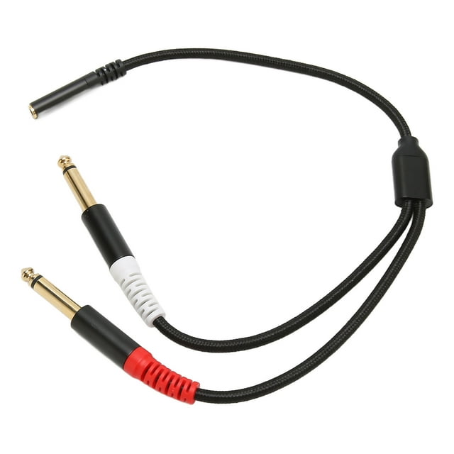 Cable Divisor De Sonido De 3,5 Mm A Doble 1/4 De Pulgada, Chaqueta Trenzada De Malla De Algodón Cable De 3,5 Mm A Doble De 6,35 Mm Hembra A Macho Estéreo De 2 A Mono Para