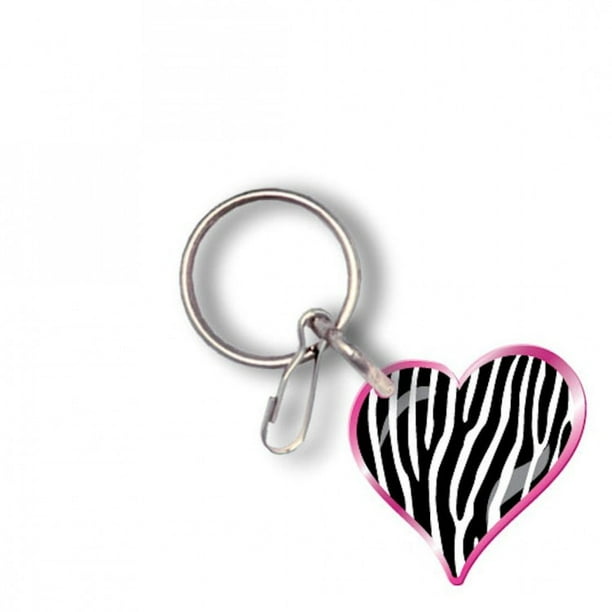 Zebra Heart with Pink Key Chain Walmart