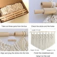 thumbnail image 6 of Macrame Wall Hanging Large- Boho Wall Decor- large wall art- Wall Decor Living Room- Macrame Tapestry Boho Decor for Bedroom (Beige-Flower), 6 of 12