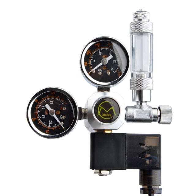 Eigraketly Regulador de CO2 para acuario W21.8 G5/8, Control de presión de CO2 para tanque de peces y burbujas de acuario Medidores de medidas dimensionales No.05