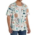thumbnail image 4 of Xecao offers the Eiffel Tower for Men's Casual Short-sleeved Shirt, a button-up collared shirt with a pocket, perfect for beach vacations and yacht travel in the Large size., 4 of 7