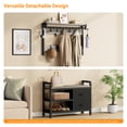 thumbnail image 4 of LainTene Hall Tree with Bench - 6-in-1 Industrial 31.5" Entryway Organizer, 17 Adjustable Hooks & 2 Drawers, Hanging Rod & Top Shelf, 300lb Weight Capacity for Hallway and Living Room, Gray, 4 of 6