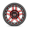 thumbnail image 3 of KMC Aluminum Rim KM540 RECON 17X9in Gloss Black Machined with Red Tint Finish, KM54079068912N, 3 of 4