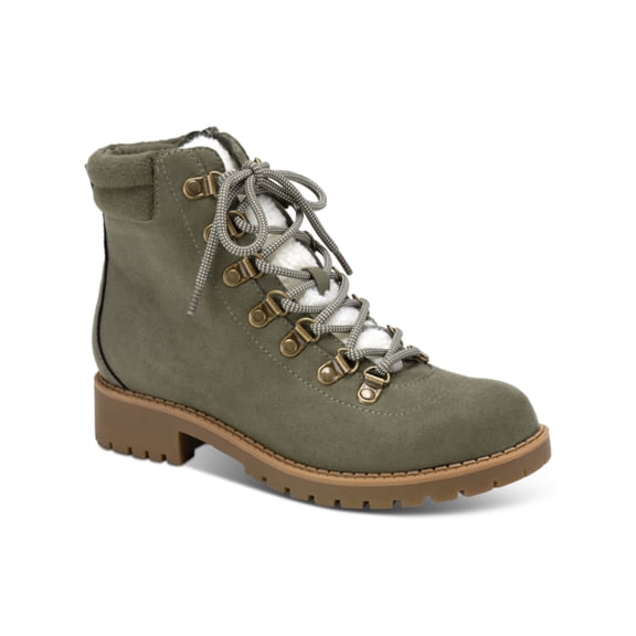 STYLE & COMPANY Womens Green Lug Sole Maariah Round Toe Lace-Up Booties 9.5 M