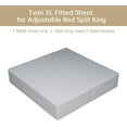 thumbnail image 4 of 100% Egyptian Cotton Fitted Sheet Twin XL/Split King Size, 600 Thread Count, 8-16" Deep Pocket Sheet, Soft & Elastic Sateen Weave Bottom Sheet (Gray, 1 Pack Fitted Sheet Only,Twin XL), 4 of 9