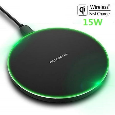FDGAO Wireless Charger 15W Fast Charge Aluminum Wireless Charging Pad Mat For iPhone 14 Pro Max/14 Plus/13 Pro/12/11/XS/XR/8, Samsung Galaxy S22/S21, Note 20/10