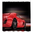 thumbnail image 3 of Ambesonne Car Shower Curtain, Futuristic Red Sports, 69"Wx75"L, Red Black, 3 of 5