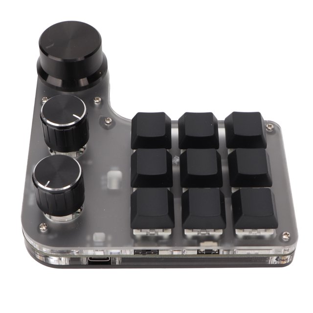 Clavier Macro Programmable, Connexion USB 9 Touches Largement Utilisé 3 Boutons Clavier de Jeu OSU pour la Musique