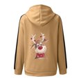 thumbnail image 4 of Mujeres Casual manga larga bolsillo suelto Navidad estampado cremallera medio y largo Tops sudaderas con capucha blusa de mujer Fridja bvmnju5784, 4 of 6