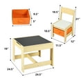 AILEEKISS 3 in 1 Kids Wood Table & 2 Chairs Set Children Activity Table