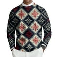thumbnail image 2 of Dwelliawo Mens Cable Knit Sweater Knitted Xmas Snowflake Graphic Sweaters Casual Long Sleeve Ribbed Sweater Relax Fit Christmas Pullover Sweater Clearance Dark Blue 2XL, 2 of 6
