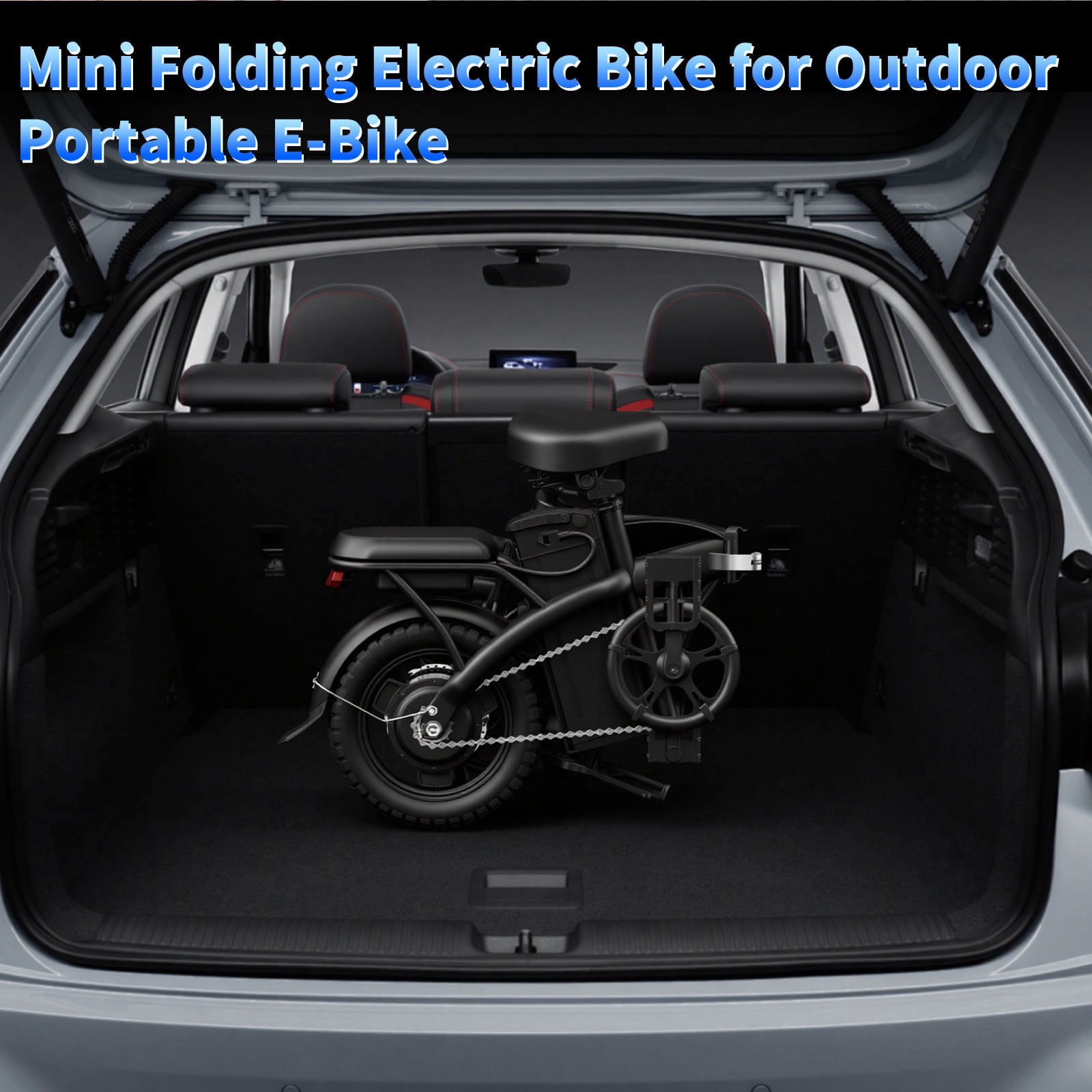 A14 Electric Bike for Adults, 48V 10Ah Battery Peak 700W Motor, 20 MPH Max Speed, 25KM Range, 14*2.125inch Tires with Front & Rear Racks, Electric Commuter Bicycle for Daily Use