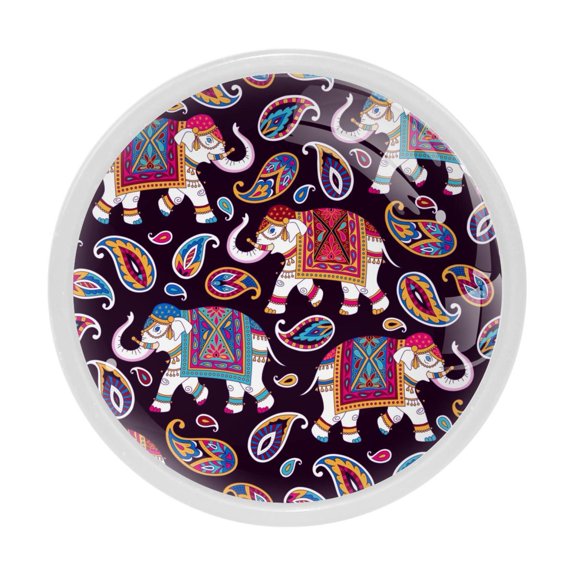 4 Pcs Elephant Knobs for Kitchen Cabinet Cupboard Dresser Bookcase Drawer Pulls Handles Round Home Decor